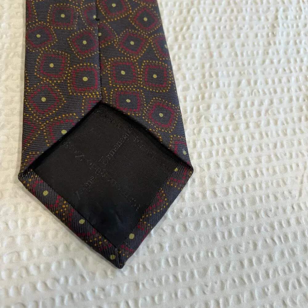 Ermenegildo Zegna tie burgundy and dark brown 100% silk